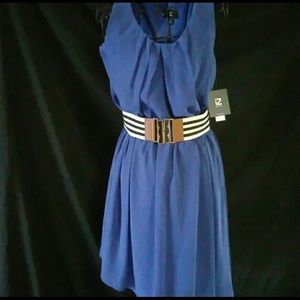 Royal blue IZ BYER dress with stretch belt!